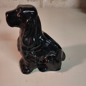 Black Ceramic Dog Figurine